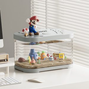 Transparent Plastic Fish Tank Aquarium Terrarium Decoration Office Ornamental Tank Pet Supplies